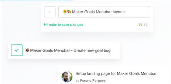 Maker Goals Menubar