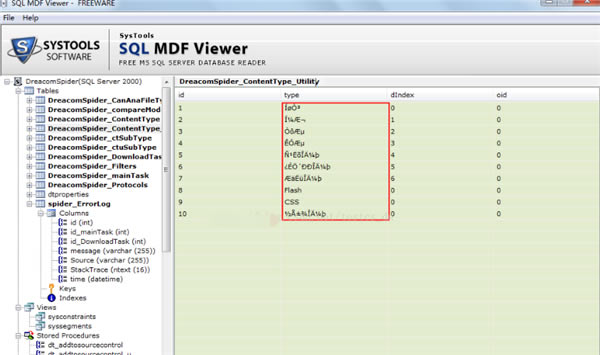 SysTools MDF Viewer