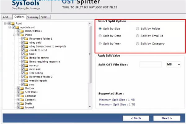 SysTools OST Splitter