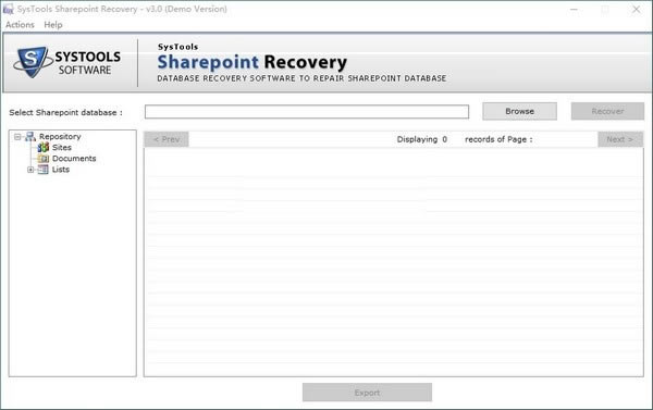 
SysTools SharePoint RecoveryԶ˹ٷ2024°ɫذװ