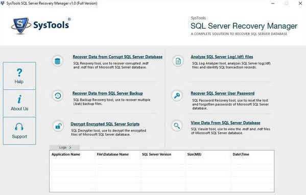 
SysTools SQL Server Recovery ManagerԶ˹ٷ2024°ɫذװ