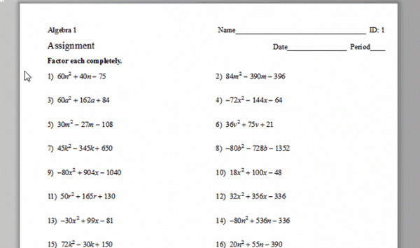 Infinite Algebra 1()