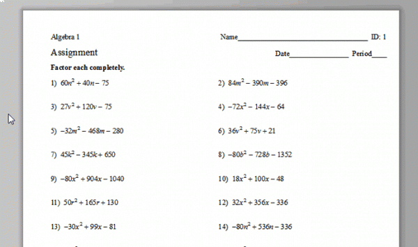 Infinite Algebra 1()