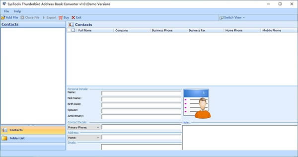 
SysTools Thunderbird Address Book ConverterԶ˹ٷ2024°ɫذװ