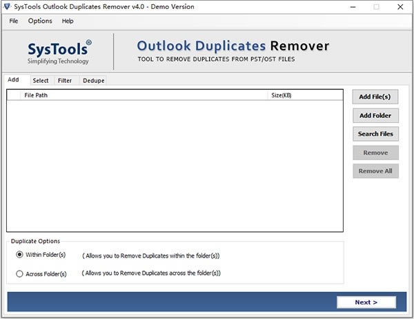 
SysTools Outlook Duplicates RemoverԶ˹ٷ2024°ɫذװ