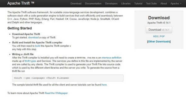 Apache Thrift-多语言服务开发框架-Apache Thrift下载 v0.14.1官方版本