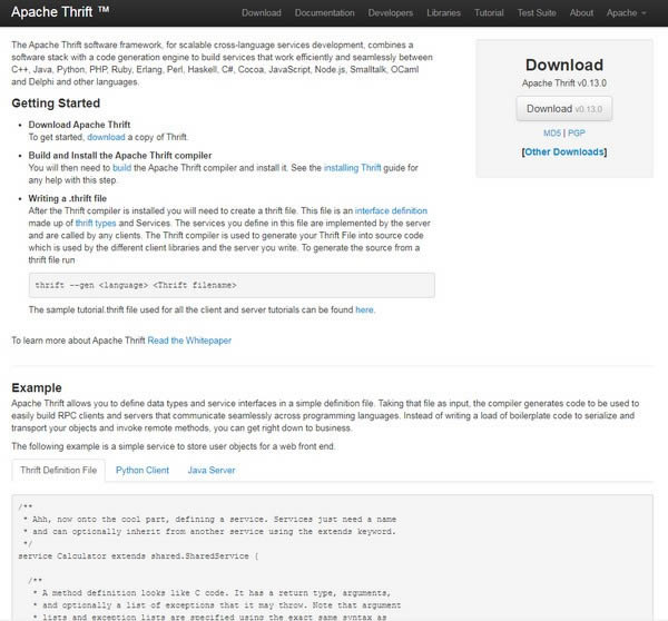 Thrift-远程过程调用服务开发框架-Thrift下载 v0.14.0官方版本