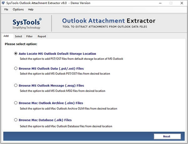 SysTools Outlook Attachment Extractor(ʼȡ)