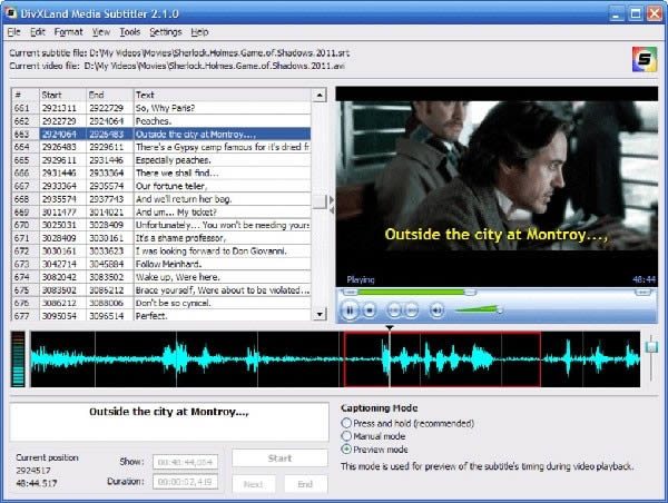 DivXLand Media Subtitler-字幕编辑修复工具-DivXLand Media Subtitler下载 v2.2.1官方版本