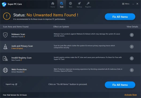 Super PC Care-恶意软件扫描与清理工具-Super PC Care下载 v2.0.0.25096官方版本